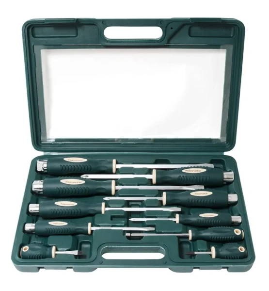 Набор отверток силовых магнитных ''Profi''10пр.(SL:6.5х38мм,5.5х100мм,6.5х125мм, PH:1х38мм,1х75мм,2х125мм,3х125мм+магнит телескоп. 190-550мм)в кейсе