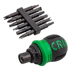 Отвертка реверсивная с набором бит специальных,в блистере