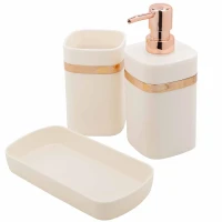 Набор для ванной комнаты 3пр. (дозатор для мыла, подставка для зубных щеток, лоток для аксессуаров)