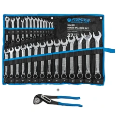 Набор ключей комбинированных 27пр.(6-28,30,32мм+ключи трещоточные 10,13мм) на полотне