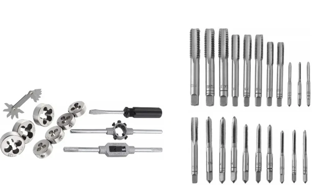 Набор метчиков и плашек, 32(М3х0.5,М4х0.7,М5х0.8,М6х1.0,М8х1.25,М10х1.5,М12х1.75) пр в металлическом кейсе