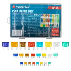 Предохранители плавкие флажковые автомобильные (от 3А до 100А), комплект 88пр.