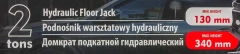 Домкрат подкатной гидравлический 2т (h min 130мм, h max 340мм)