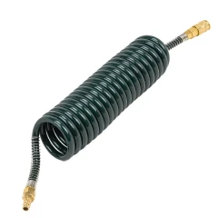 Шланг витой полиуретановый 8мм х 12мм х 5м с быстроразъемами (максимальное давление - 15bar, рабочая температура от -20 до +60 гр.)