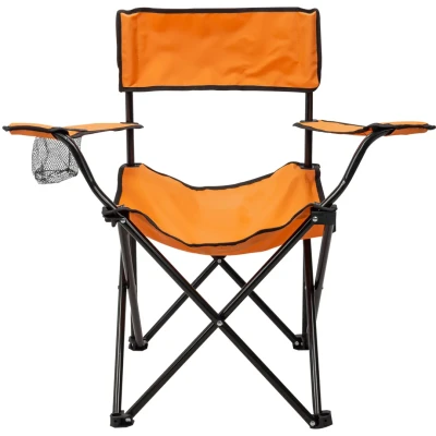 Кресло складное для кемпинга(подлокотники,подстаканник,сиденье 40х40см,каркас-стальная труба,сумка для хранения, макс.нагрузка 120кг.)
