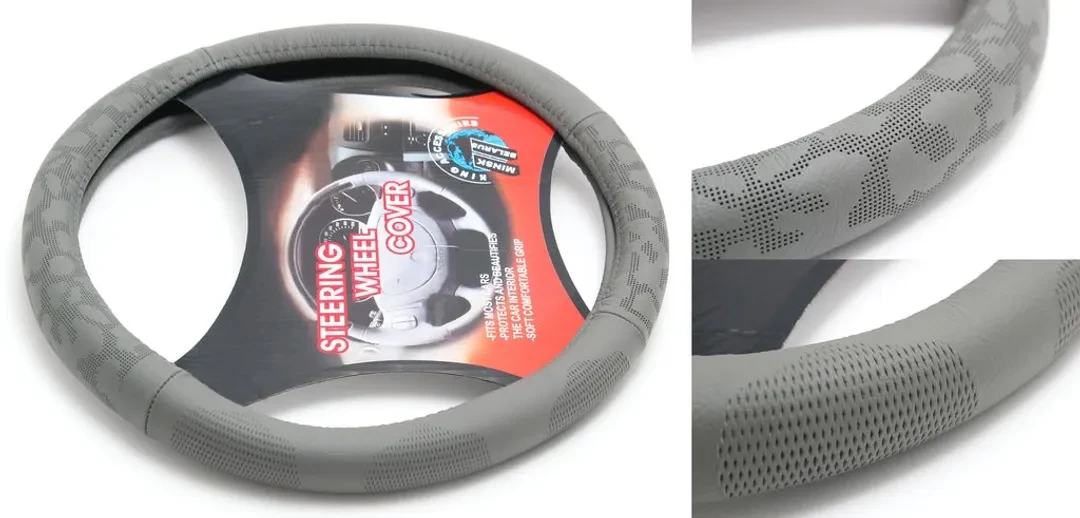 Чехол руля кожа H-8544-M (dark grey) (A)