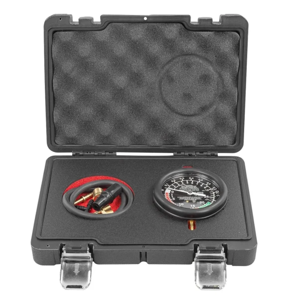 Тестер давления топлива и вакуума в наборе с резьбовыми адаптерами 9пр., в кейсе ''Premium''