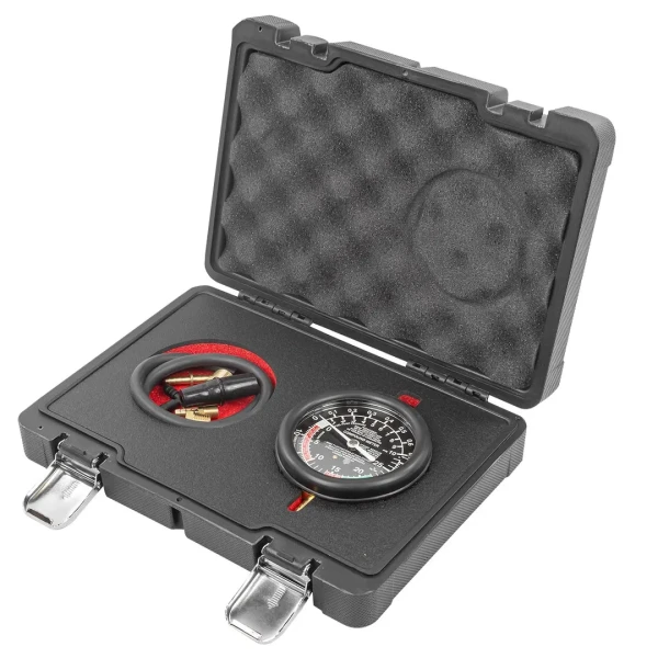 Тестер давления топлива и вакуума в наборе с резьбовыми адаптерами 9пр., в кейсе ''Premium''