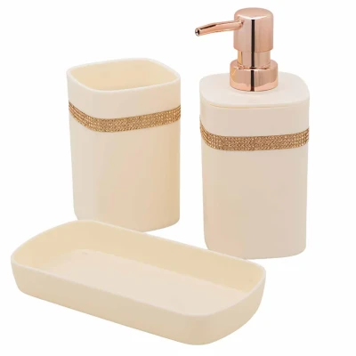 Набор для ванной комнаты 3пр. (дозатор для мыла, подставка для зубных щеток, лоток для аксессуаров)