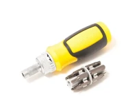 Отвертка реверсивная с комплектом бит:SL5,SL6,PH1,PH2,T10,T15,T20,T30,U6,H4,H5,H6 (13пр.)в блистере.