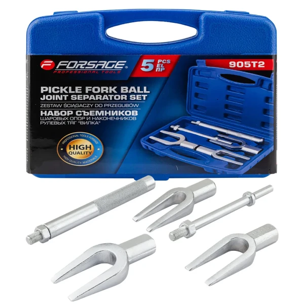 Набор съемников шаровых опор ''Вилка'', 5пр. (размеры зева: 17, 24.5, 27.5мм), в кейсе