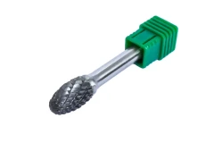 Шарошка сферическая вытянутая по металлу(Ø 16мм,Ø хвостовика 6мм),в пластиковом футляре