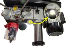 Станок сверлильный настольный(220В,50Гц,550Вт,450-2580об/мин,Øсверла 3-16мм,ход 80мм,стол 0-45°,240х240мм,Øстойки 65мм,общ.высота 950мм)