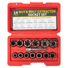 Головки-экстракторы для поврежденных болтов/гаек, набор 14пр.