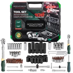 Набор инструментов 108+6пр. 1/4'', 1/2''(6гр.)