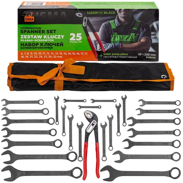 Набор ключей комбинированных и рожковых 25пр.