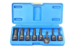 Набор головок-бит TORX ударных 8пр. 1/2''(T30, Т40, Т45, Т50, Т55, Т60, Т70, 80), в кейсе