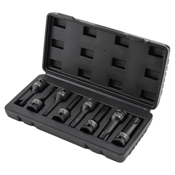 Набор головок-бит TORX ударных 8пр. 1/2''(T30, Т40, Т45, Т50, Т55, Т60, Т70, 80), в кейсе
