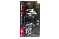 Набор ключей TORX Г-образных 9пр. (Т10Н, Т15Н, Т20Н, Т25Н,Т27Н, Т30Н, Т40Т, Т45Н,Т50Н с отверстием)в пластиковом держателе