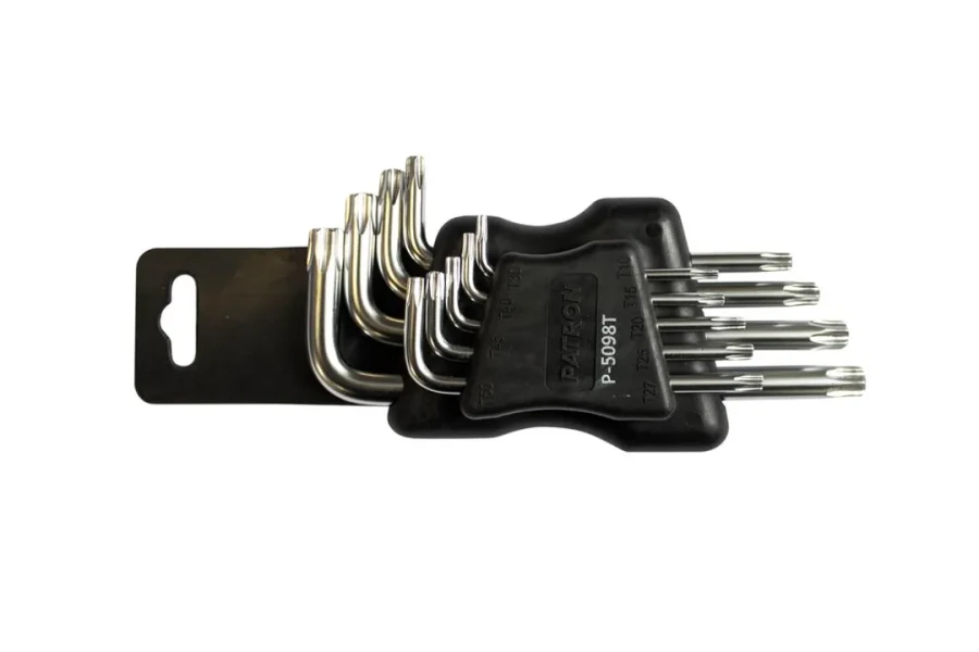Набор ключей TORX Г-образных 9пр. (Т10Н, Т15Н, Т20Н, Т25Н,Т27Н, Т30Н, Т40Т, Т45Н,Т50Н с отверстием)в пластиковом держателе