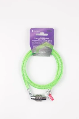 Замок велосипедный кодовый 3-х значный(Ø троса-6мм,L троса-920мм)