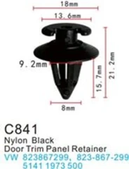 Клипса для крепления внутренней обшивки а/м БМВ/ Вольво пластиковая (100шт/уп.)