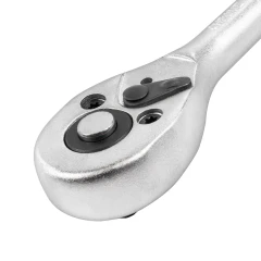 Трещотка реверсивная с резиновой ручкой 1/4''(L-155мм, 24зуб)