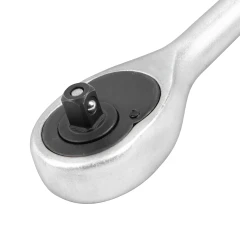 Трещотка реверсивная с резиновой ручкой 1/4''(L-155мм, 24зуб)