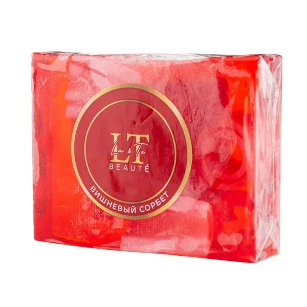 Мыло(+ уп)твердое ручной работы с добавлением эфирных масел ''Вишневый сорбет''