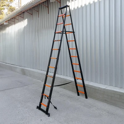 Стремянка телескопическая алюм. бытовая 3.5м (12+12 ступ.)