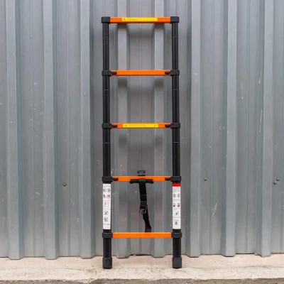 Лестница телескопическая алюминиевая односекционная (1.4м,5ступенек, max нагрузка 150кг)