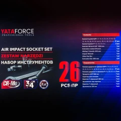 Набор инструментов ударных 26пр. 3/4''(6гр.)