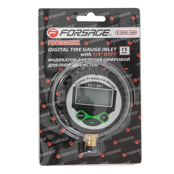 Индикатор давления цифровой для пневмосистем 1/4''(Psi, Kpa, Bar, Kgf/cm2), в блистере