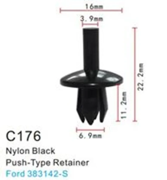 Клипса для крепления внутренней обшивки а/м Форд пластиковая (100шт/уп.)