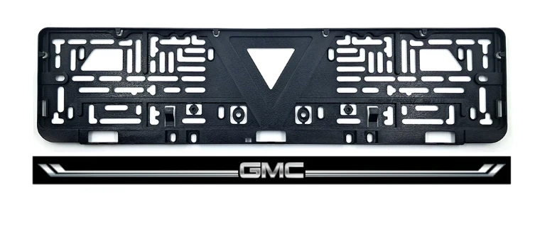 Рамка номера с черной планкой GMC