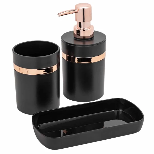 Набор для ванной комнаты 3пр. (дозатор для мыла, подставка для зубных щеток, лоток для аксессуаров)