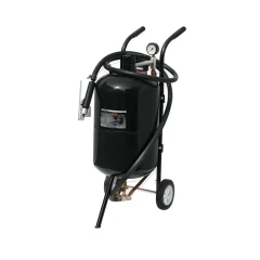 Пескоструйный аппарат передвижной пневматический напорного типа (бак 38л, 170-710л/мин, 4-8.5атм, сопла- 2,2.5,3,3.5мм)