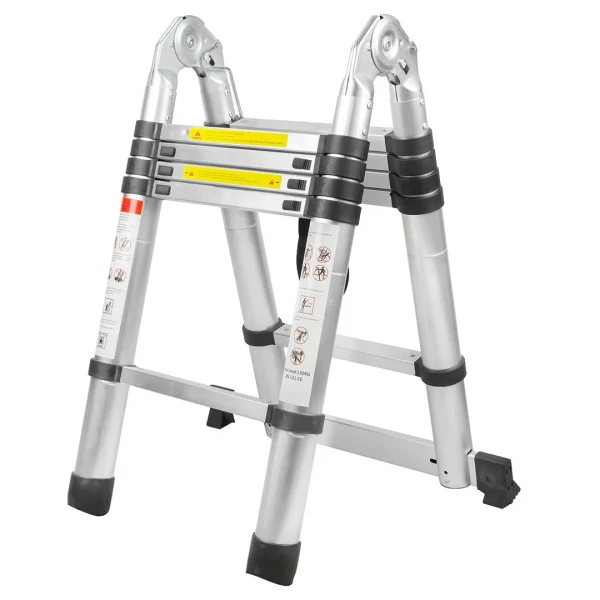 Лестница-стремянка телескопическая алюминиевая многофункциональная (1.6+1.6м, 5+5ступенек, max нагрузка 150кг, вес 12кг)
