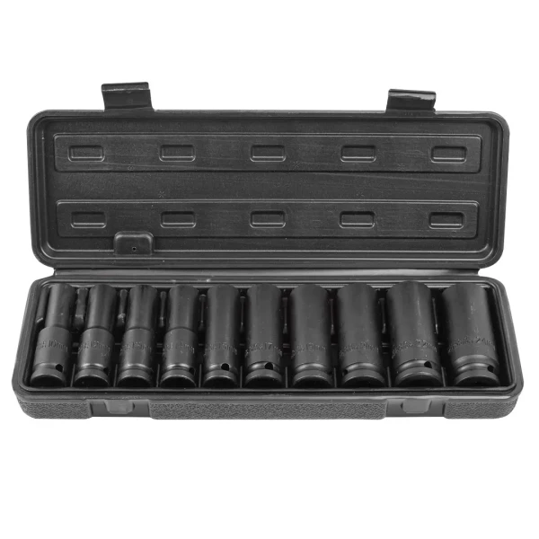 Набор головок ударных глубоких 10пр.,1/2''6гр.(10,12-15,17,19,21,22,24мм), в пластиковом кейсе
