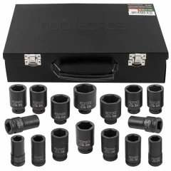 Набор головок ударных глубоких 16пр., 3/4''(17,19,21,22,24,27,30,32-36м,38,41,46,50мм) в метал. кейсе