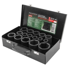 Набор головок ударных глубоких 16пр., 3/4''(17,19,21,22,24,27,30,32-36м,38,41,46,50мм) в метал. кейсе