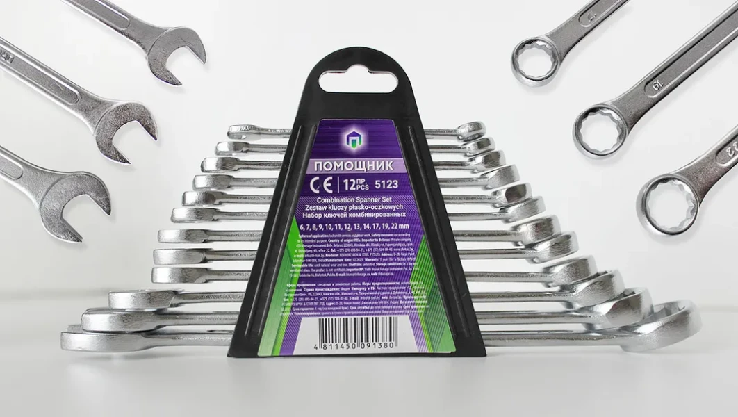 Набор ключей комбинированных 12пр.(6-14,17,19,22мм),в пластиковом держателе