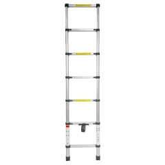 Лестница телескопическая алюминиевая односекционная (2.0м,7ступенек, max нагрузка 150кг, вес 4,7кг)