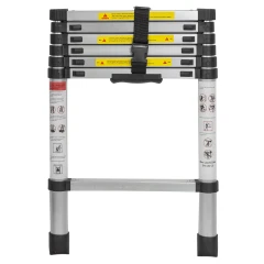 Лестница телескопическая алюминиевая односекционная (2.0м,7ступенек, max нагрузка 150кг, вес 4,7кг)