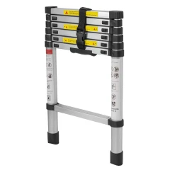 Лестница телескопическая алюминиевая односекционная (2.0м,7ступенек, max нагрузка 150кг, вес 4,7кг)