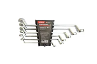 Набор ключей накидных отогнутых на 75грд. 6пр.(8x10,12x13,14x15,16x17,18x19,22x24мм), в пластиковом держателе