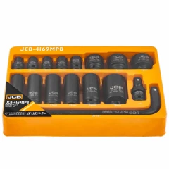 Набор головок ударных, 16пр. 1/2''6гр. (10-36мм, вороток Г-обр., кардан) в ложементе