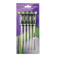 Набор надфилей разнопрофильных,5 пр.(3х160мм,круглый,полукруглый,плоский,треугольный),в блистере