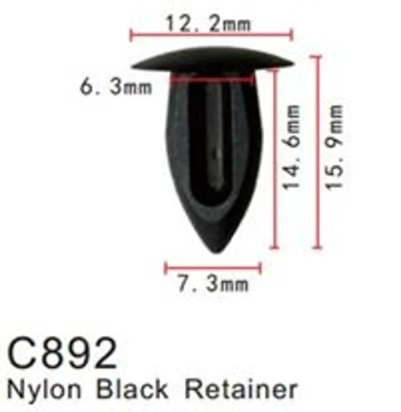 Клипса для крепления внутренней обшивки а/м Фиат/ Фольксваген/ Форд пластиковая (100шт/уп.)