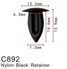 Клипса для крепления внутренней обшивки а/м Фиат/ Фольксваген/ Форд пластиковая (100шт/уп.)